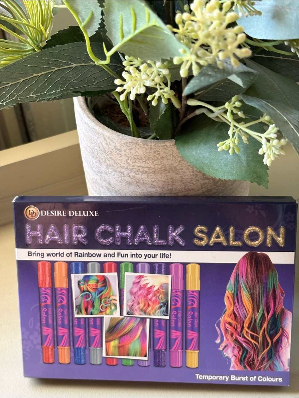 Hair Chalk Salon - Temporary Rainbow Hair Chalk Set (Multi-Color)